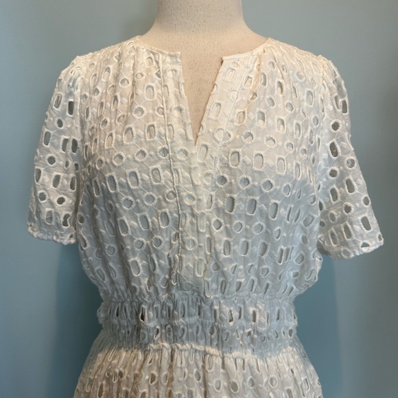Anthropologie The Somerset Collection Eyelet Edition White Maxi Dress size XL - Picture 9 of 14